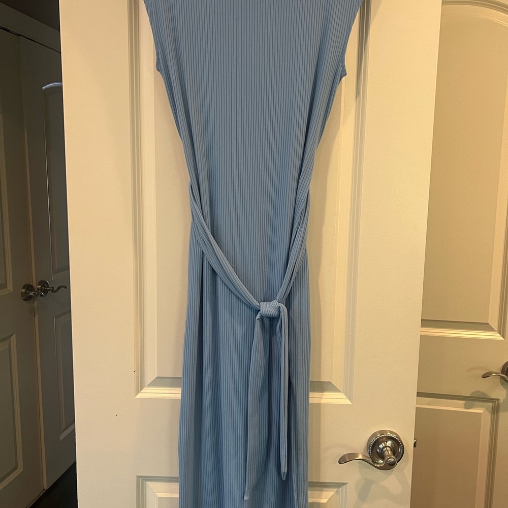 Bar III Blue Sleeveless Sheath Maxi Dress